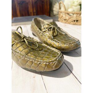 SPERRY Topsoder Croc Embossed Boat Shoe Sz US 8.5